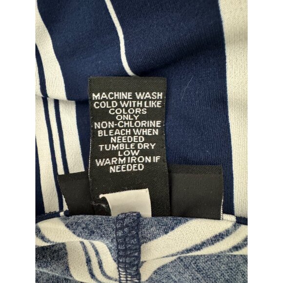 Catherines Black Label Navy Blue Striped Midi Dress w/Tie Size 1X Plus Size - Picture 5 of 5